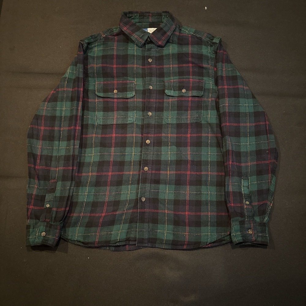 Old Navy Men's Plaid Button-Down Shirt - Green and Red